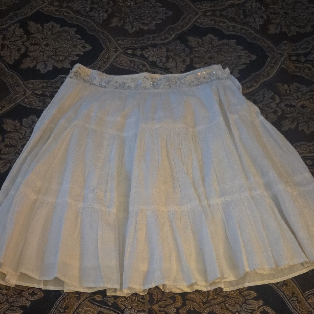 BCBGMaxAzria Cream A-Line Skirt